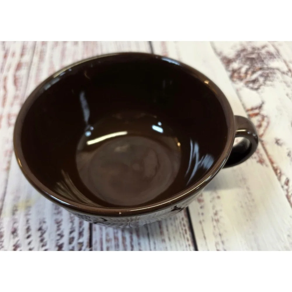 Longaberger Soup and Sandwich Set Brown Excellent Vitrified Pottery